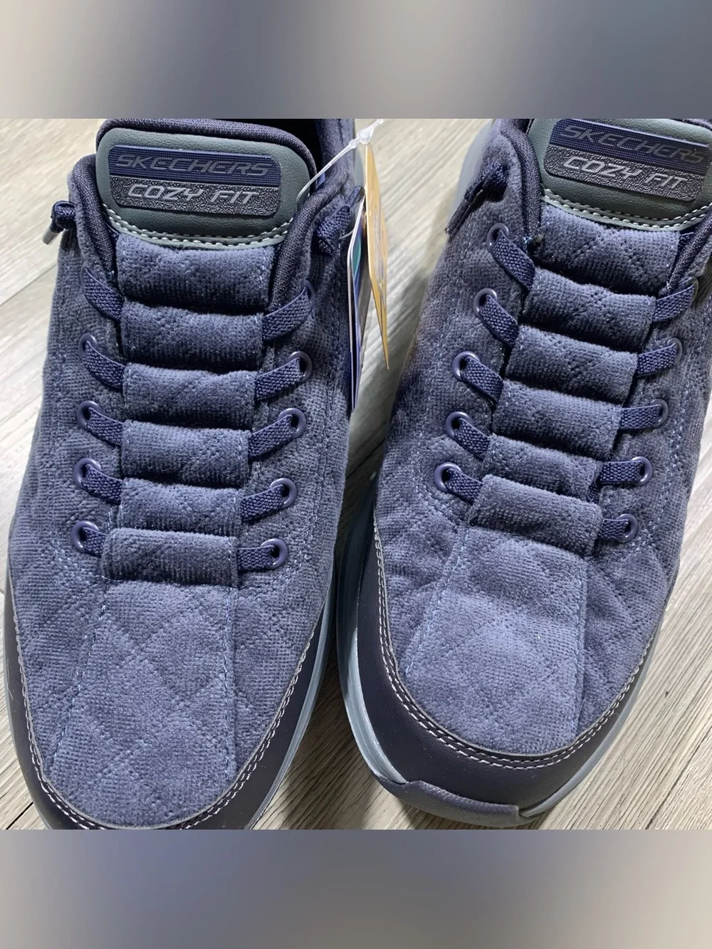 Skechers Slip-ins: Contour Foam - Cozy Fit Cordelux Navy Blue NWT SIZE 8.5